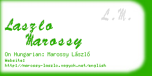 laszlo marossy business card
