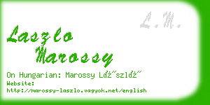 laszlo marossy business card